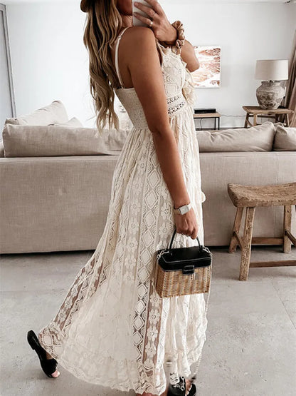 Zephyr Zomerse  Dames Kant Boho Stijl Lange Jurk