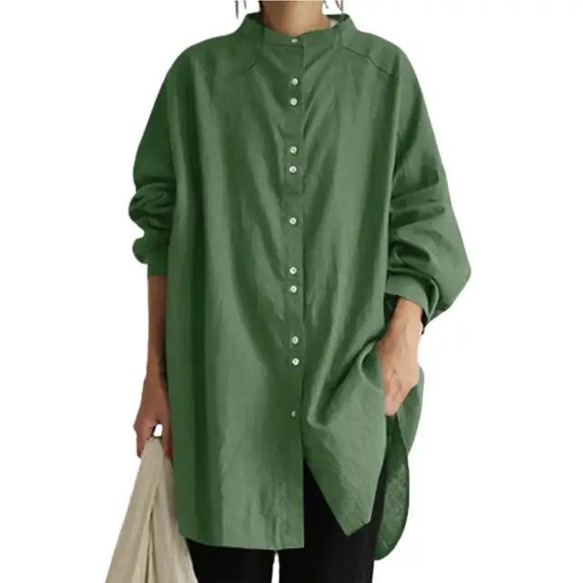 Stijlvolle Dames Lange Blouse