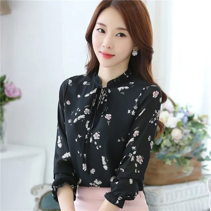 Lente-Herfst Chiffon Blouses voor Dames