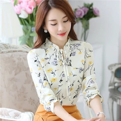 Lente-Herfst Chiffon Blouses voor Dames