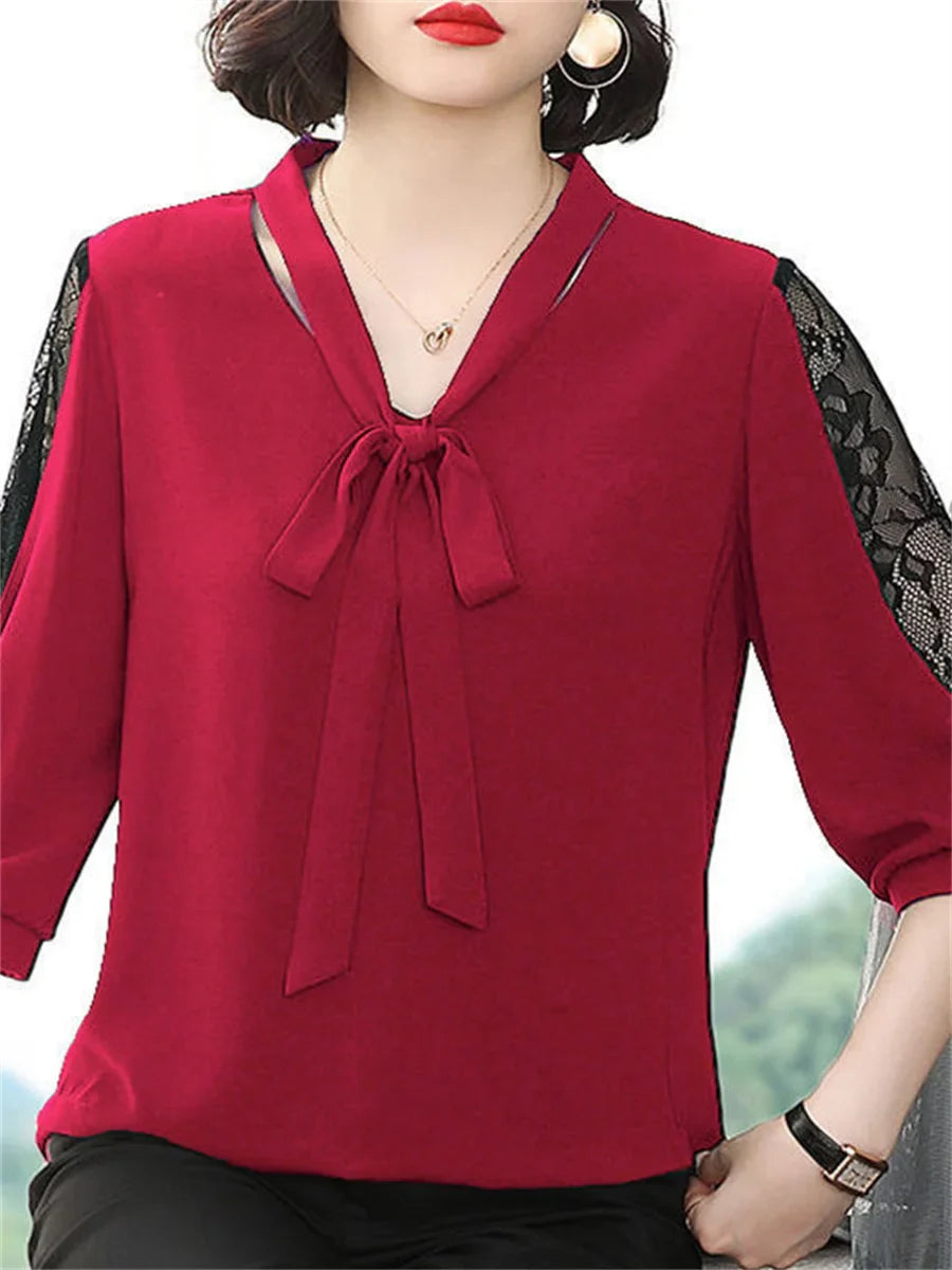 Zomer Blouse Kanten Mouwen van Chic Elegance