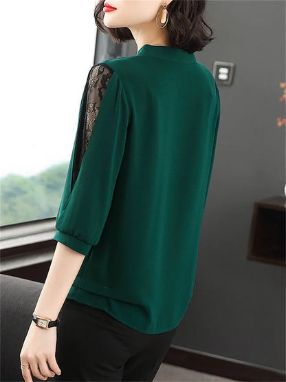 Zomer Blouse Kanten Mouwen van Chic Elegance