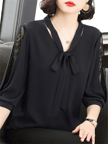 Zomer Blouse Kanten Mouwen van Chic Elegance