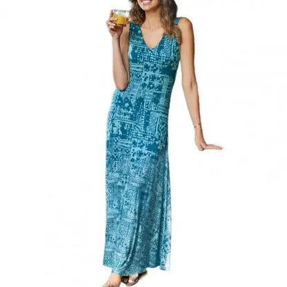 Zonovergoten Strand Jurk met Vintage Print voor Strandliefhebbers