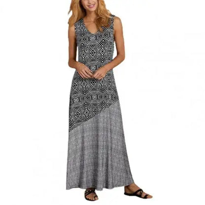 Zonovergoten Strand Jurk met Vintage Print voor Strandliefhebbers