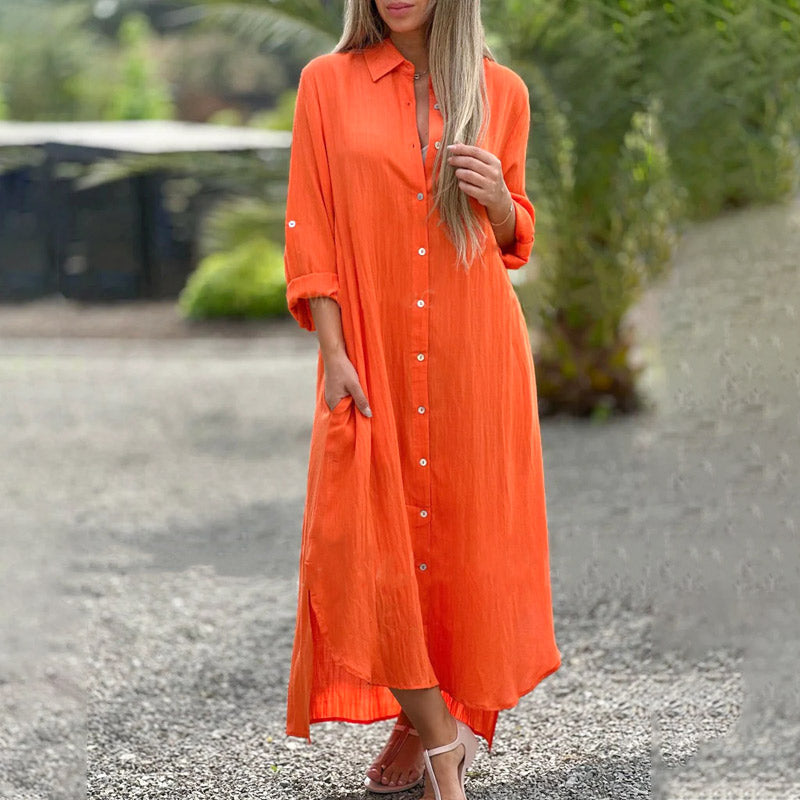 Vrouwelijke Maxi Zomerjurk Luchtig Split Model - Mode Vibes