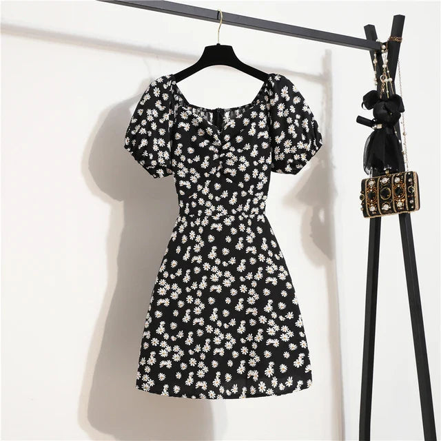 Zomerse Bloemen Chiffon Mini Jurk