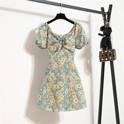 Zomerse Bloemen Chiffon Mini Jurk