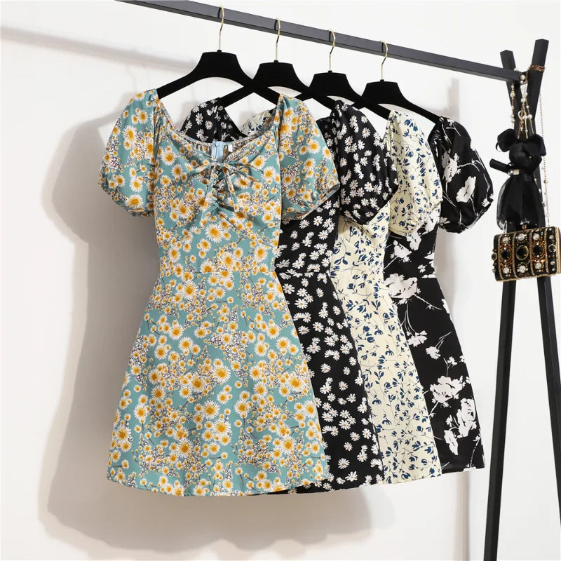 Zomerse Bloemen Chiffon Mini Jurk
