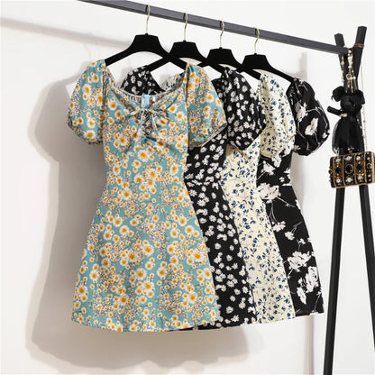 Zomerse Bloemen Chiffon Mini Jurk