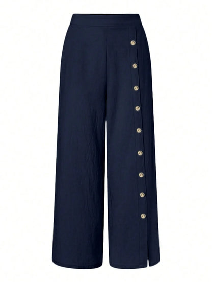 Damesmode Elastische Taille Wijde Pijpen Broek