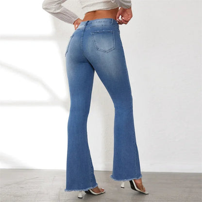 ChicDenim Slim Fit Denim Jeans met Kwast Details