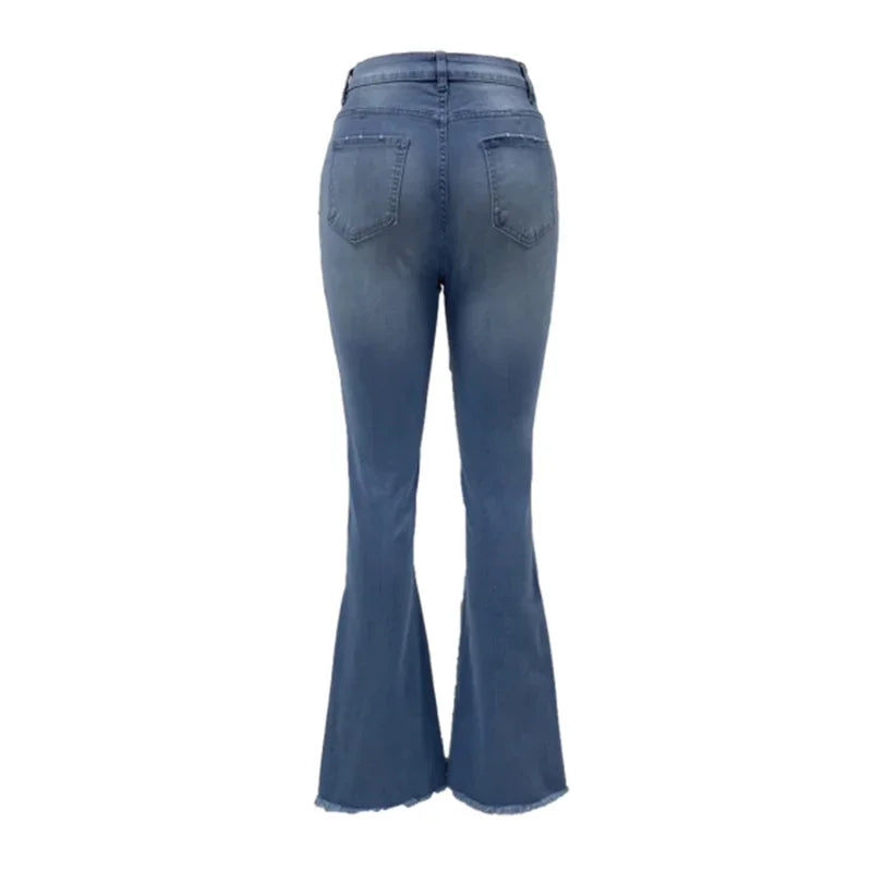 ChicDenim Slim Fit Denim Jeans met Kwast Details