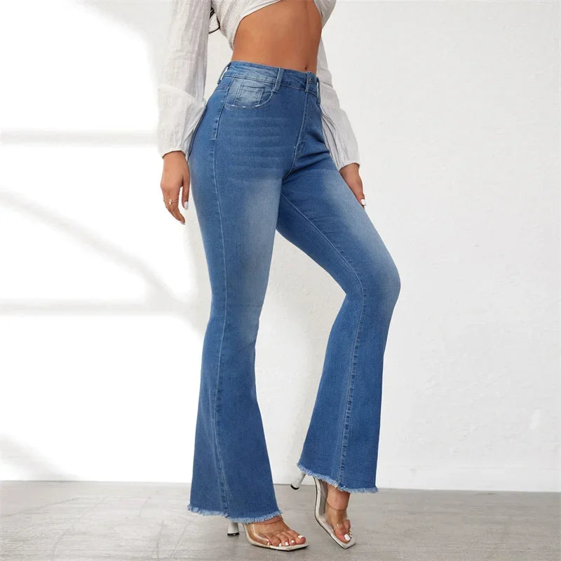 ChicDenim Slim Fit Denim Jeans met Kwast Details