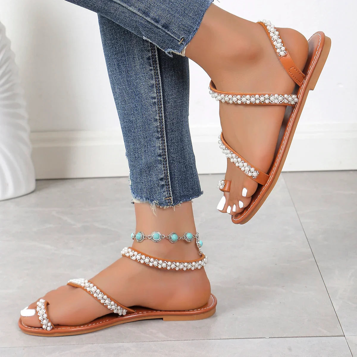 ZomerGlans Bling Beach Flip-flops