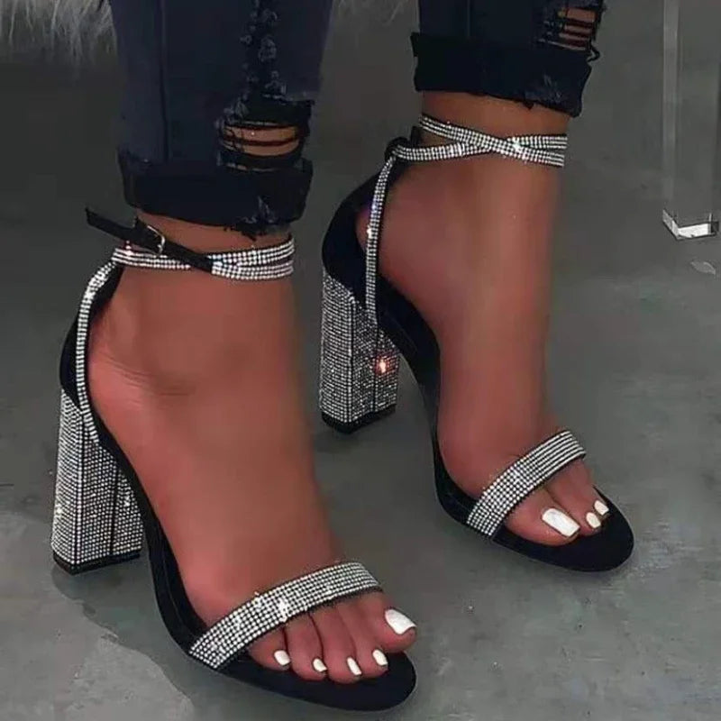 Glanzende Diamant Sandalen voor Vrouwen