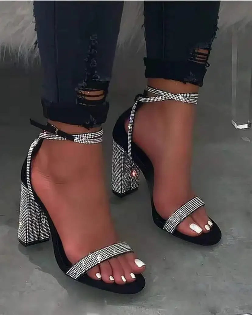 Glanzende Diamant Sandalen voor Vrouwen