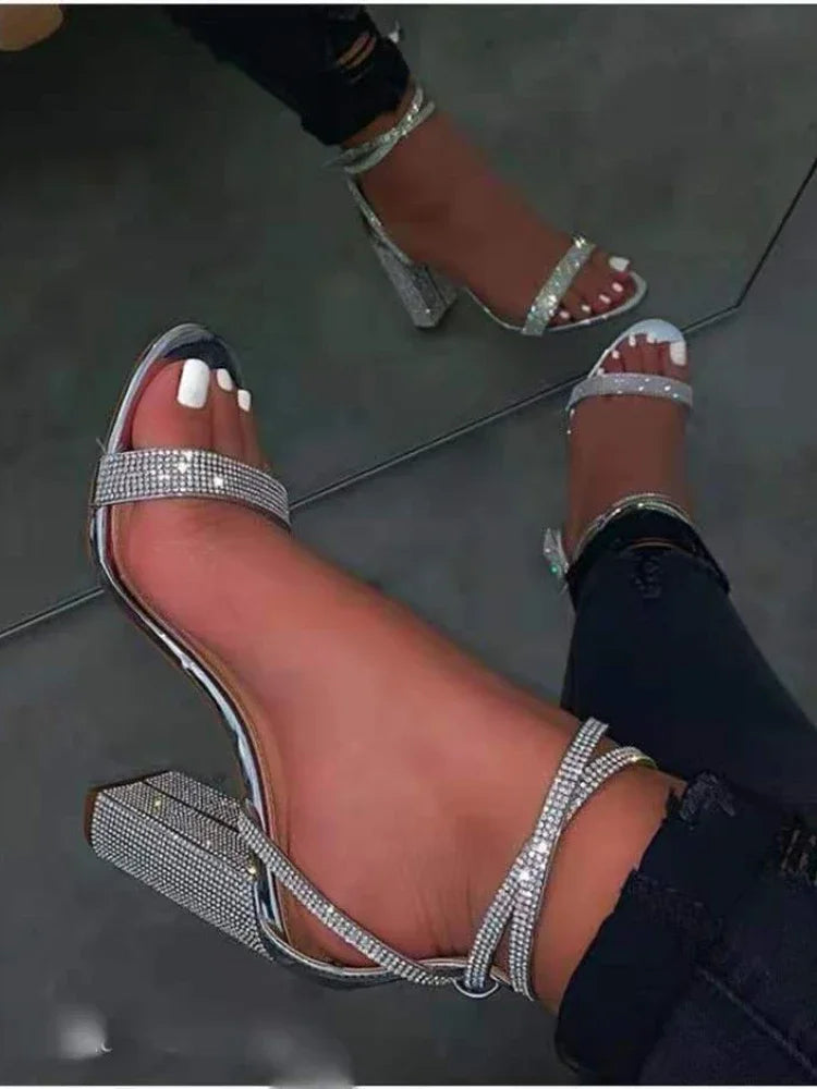 Glanzende Diamant Sandalen voor Vrouwen