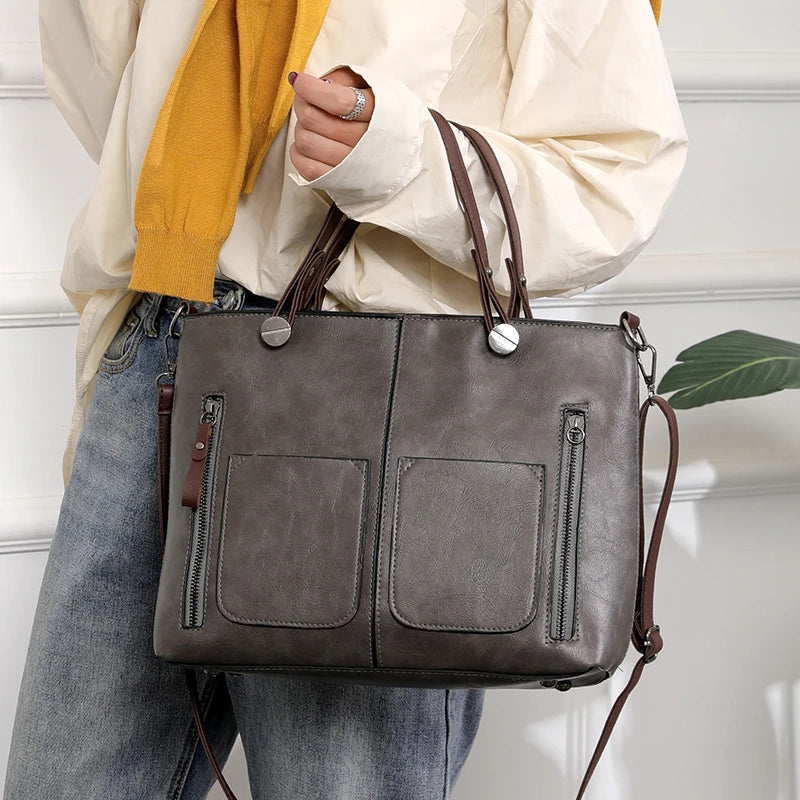 Klassieke Schoudertas voor Dames Lederlook Design