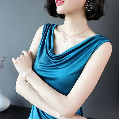 Stijlvolle Viscose Drape Neck T-shirt - Comfortabel en Trendy!