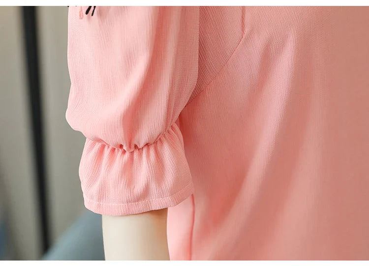 Glimmende Berg Zomerse Chiffon Damesblouse