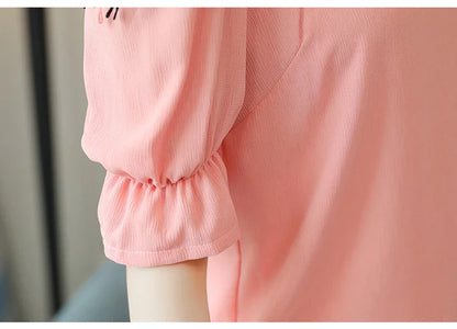 Glimmende Berg Zomerse Chiffon Damesblouse