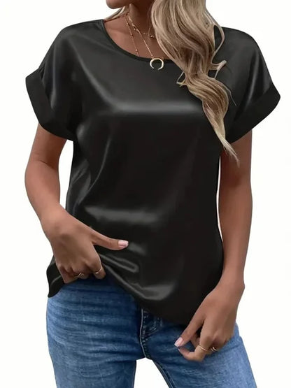 Stijlvolle Zomer Satijnen Blouses voor Dames