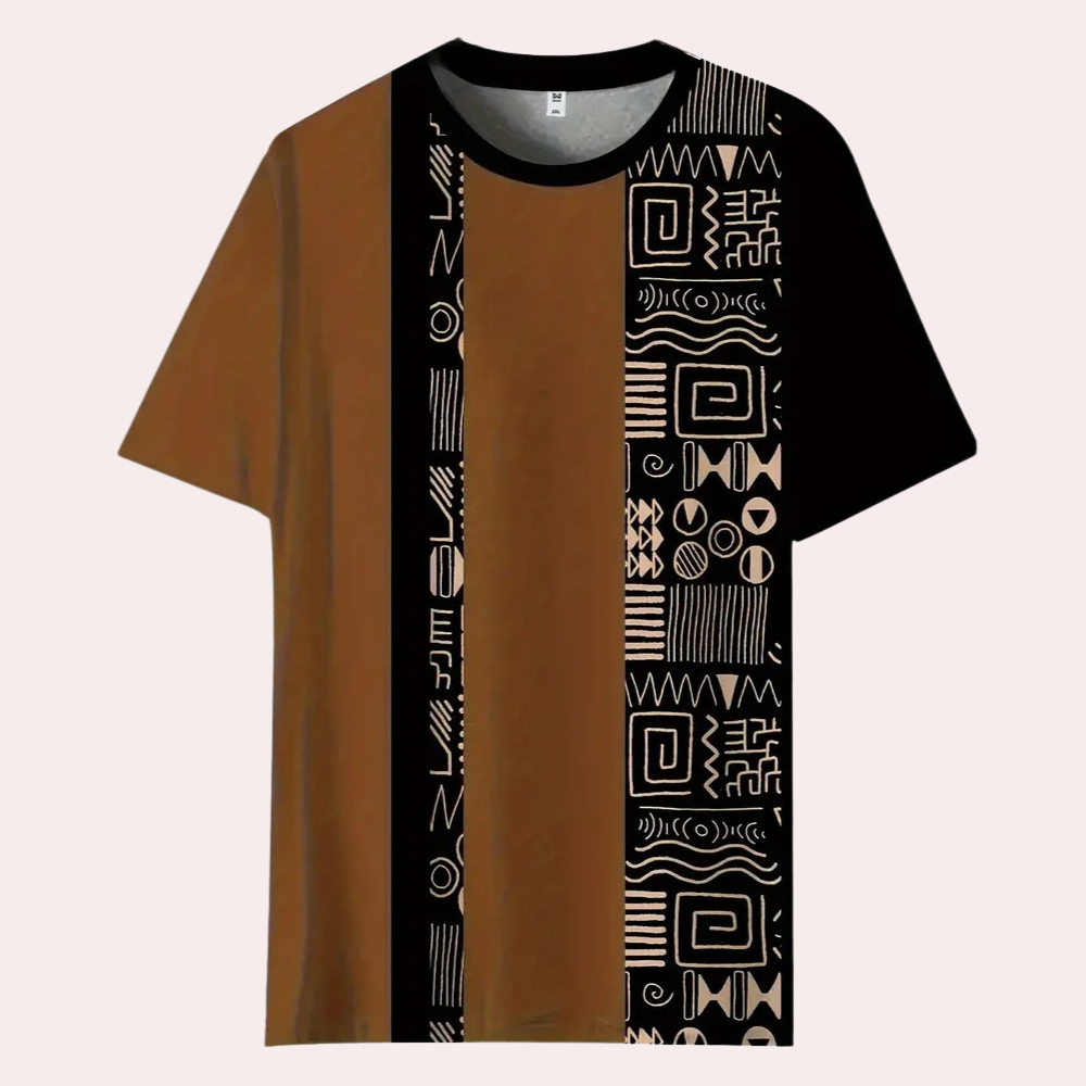 Kleurrijke Heren T-Shirt met Blokstrepen - Milo - Mode Vibes
