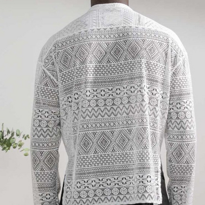Luchtige Zomerset voor Heren Katoen en Kanten Details