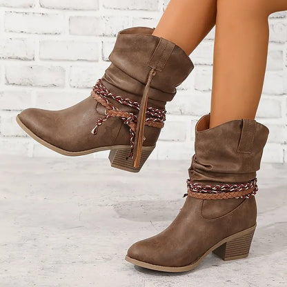 Cowboy Enkellaarsjes Western Stijl voor Dames - Mode Vibes