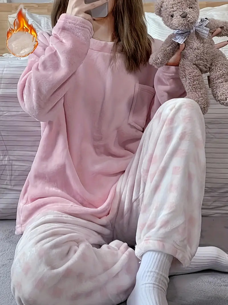 Warme Pyjama Set Zachte Stof voor Vrouw - Mode Vibes