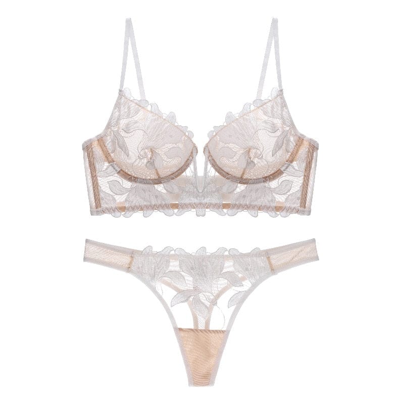 Franse Lingerie Set met Diepe V-hals en Kant