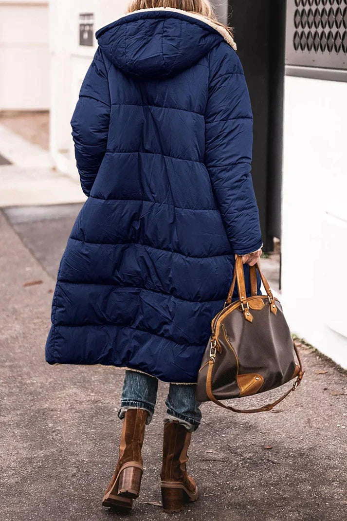 Dames Winterjas Lange Teddyvoering Warm en Stijlvol