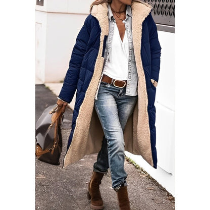 Dames Winterjas Lange Teddyvoering Warm en Stijlvol