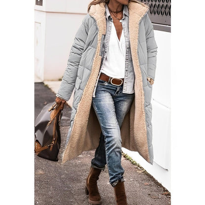 Dames Winterjas Lange Teddyvoering Warm en Stijlvol