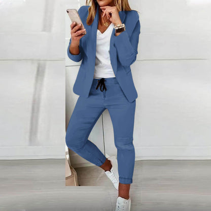 Dames Blazer en Jogger Pak Comfortabel Tweedelig