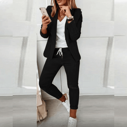Dames Blazer en Jogger Pak Comfortabel Tweedelig