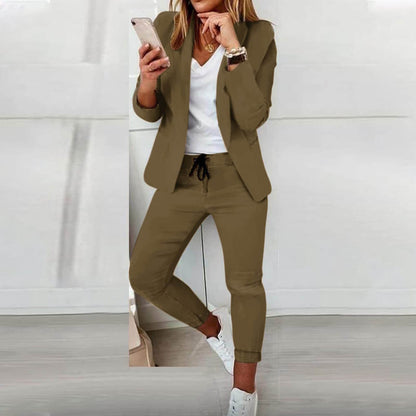 Dames Blazer en Jogger Pak Comfortabel Tweedelig