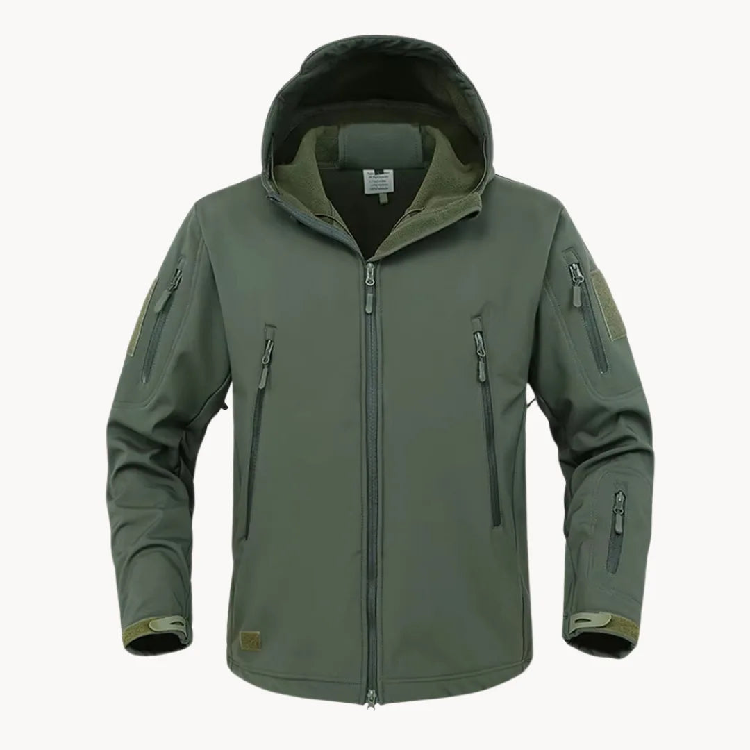Waterdichte jas met capuchon en ritszakken Regenjas Heren - Mode Vibes