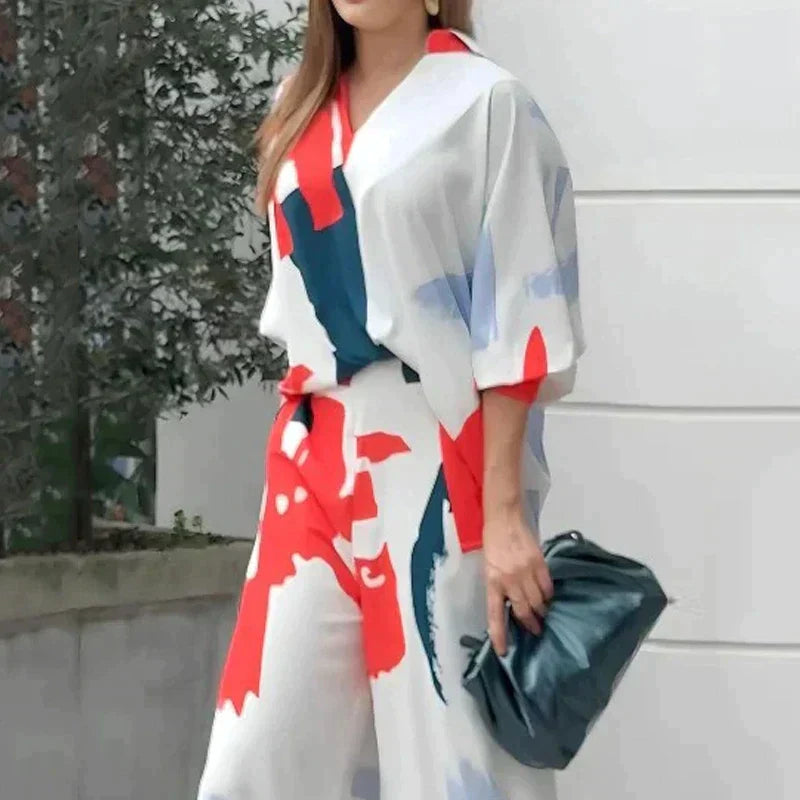 Dames Set Stijlvolle Zomerjurk en Broek