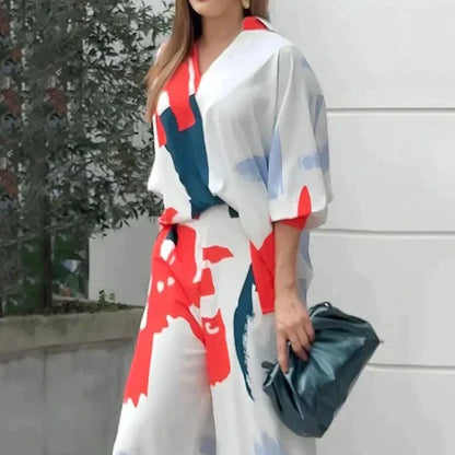 Dames Set Stijlvolle Zomerjurk en Broek