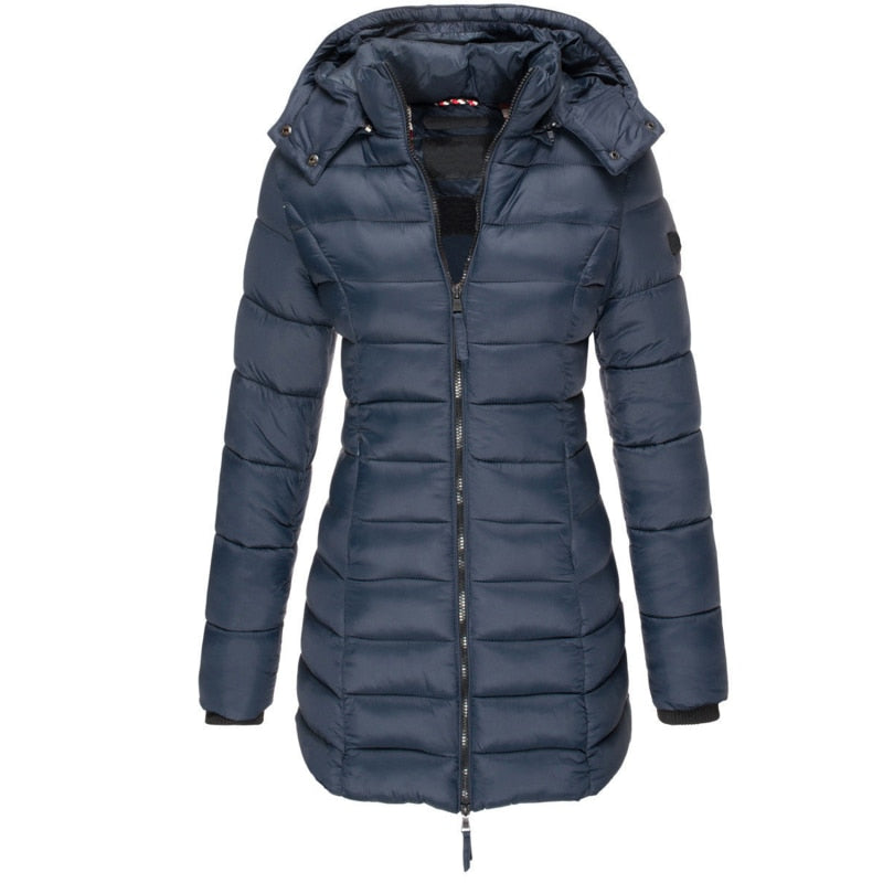 Damesjas Winter Gewatteerd met Capuchon Warm - Mode Vibes