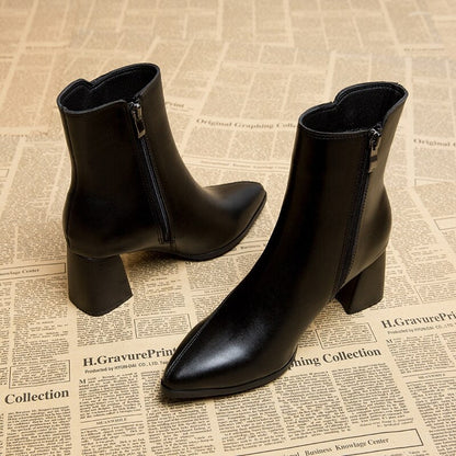 Dameslaarzen Zwarte Slanke Stijl Elegante Schoenen - Mode Vibes