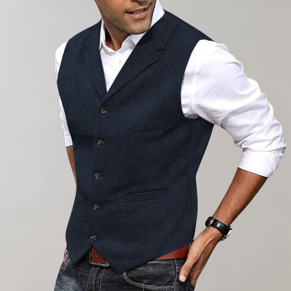 Valerio – Heren Gilet met Getailleerde Pasvorm en Tijdloos Design
