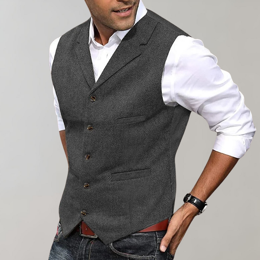 Valerio – Heren Gilet met Getailleerde Pasvorm en Tijdloos Design