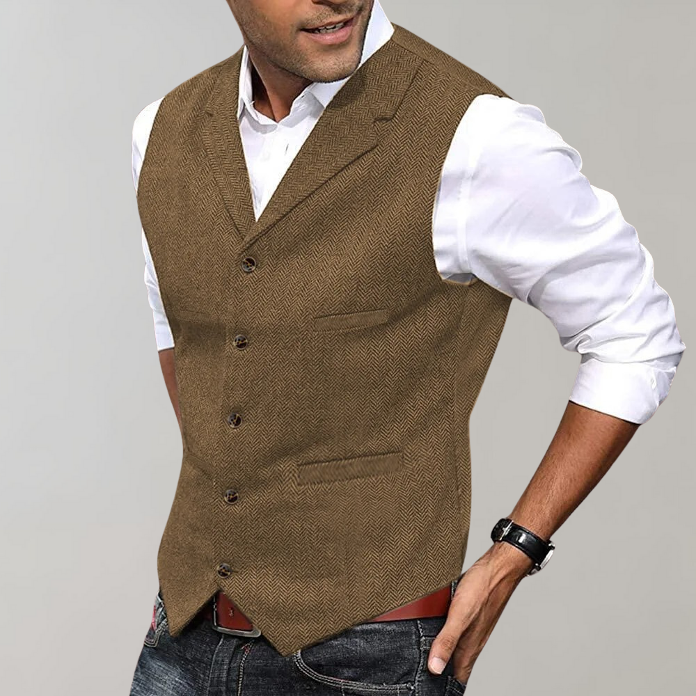 Valerio – Heren Gilet met Getailleerde Pasvorm en Tijdloos Design