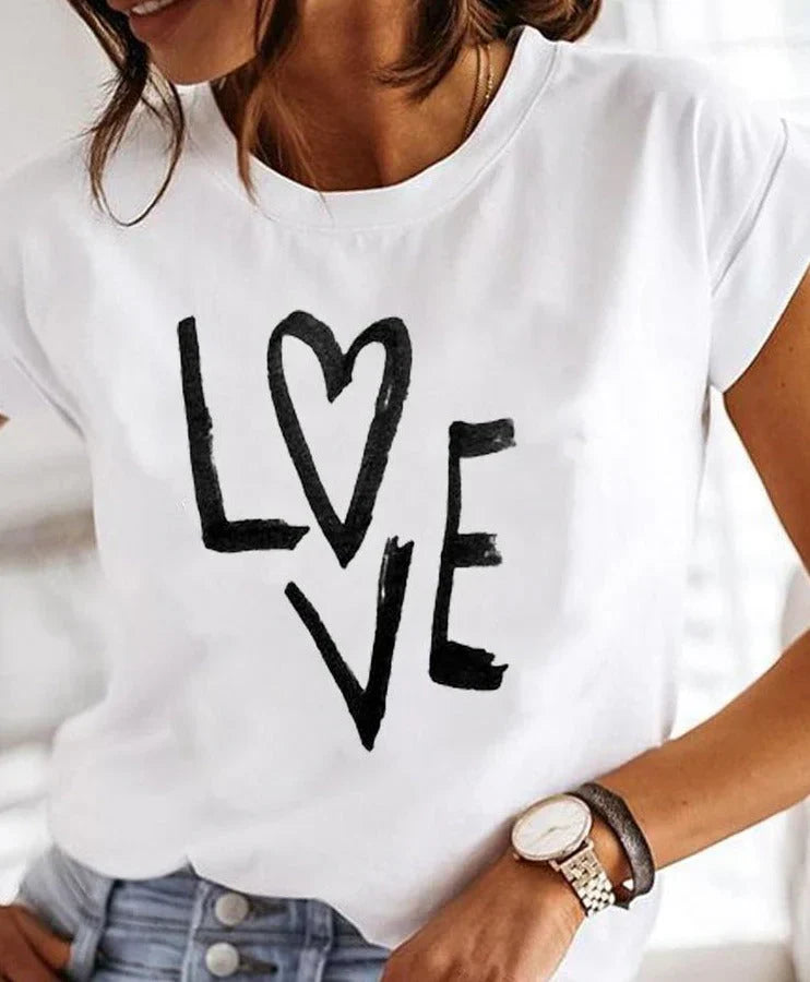 Korte Mouw T-shirt Dames Zomer