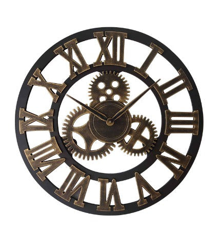 Houten Wandklok Industriële Stijl Retro Design