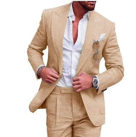 Linnen Pak voor Mannen Slim Fit Zomer