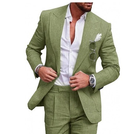 Linnen Pak voor Mannen Slim Fit Zomer